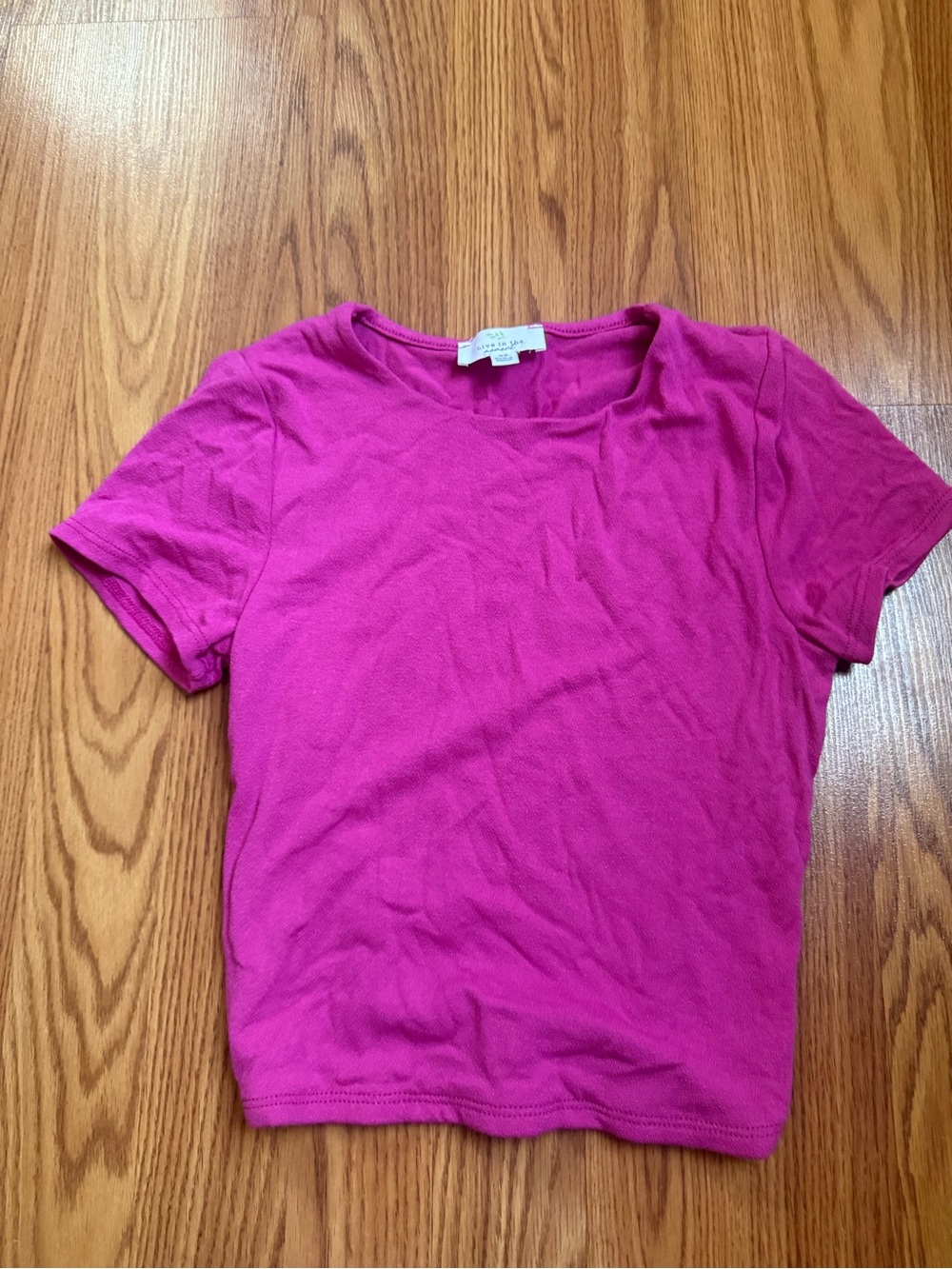 Classic Crewneck Short Sleeve Top - Hot Pink